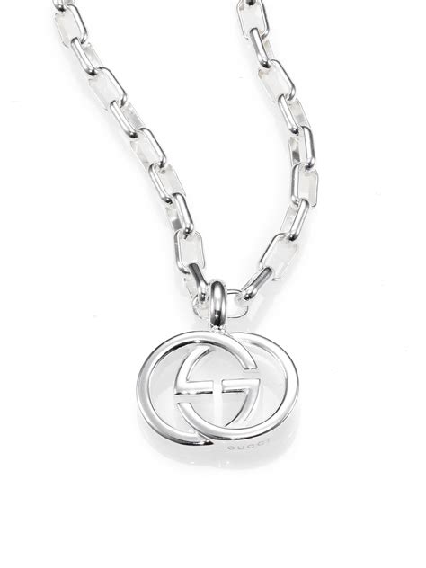 gucci chain with lock charm|gucci silver and onyx necklace.